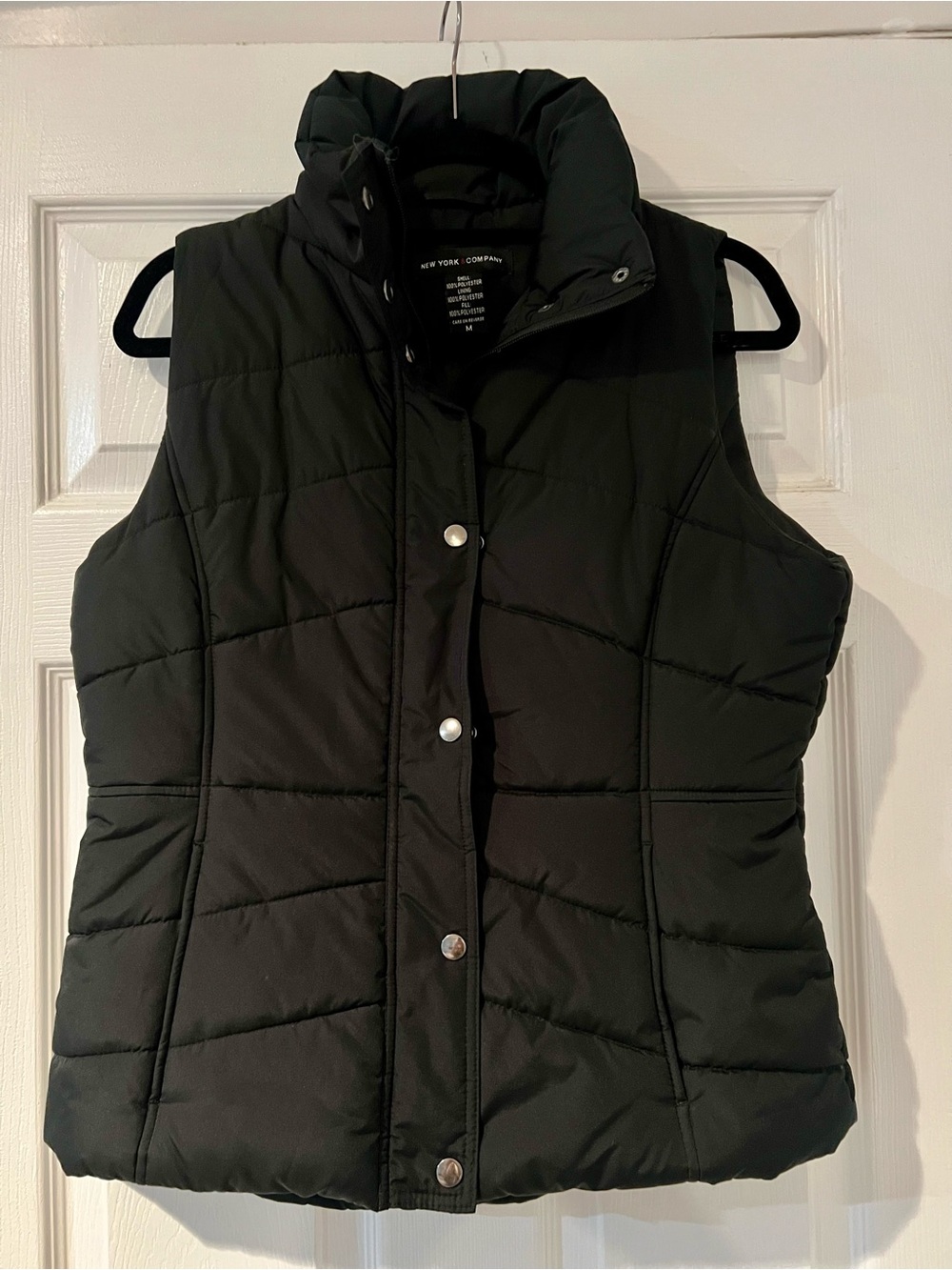 New York & Company Black Quilted Puffer Vest
